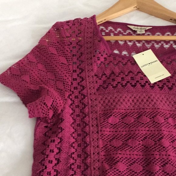 Lucky Brand Tops - SOLD Lucky Brand NWT Pink Summer Crocheted Top